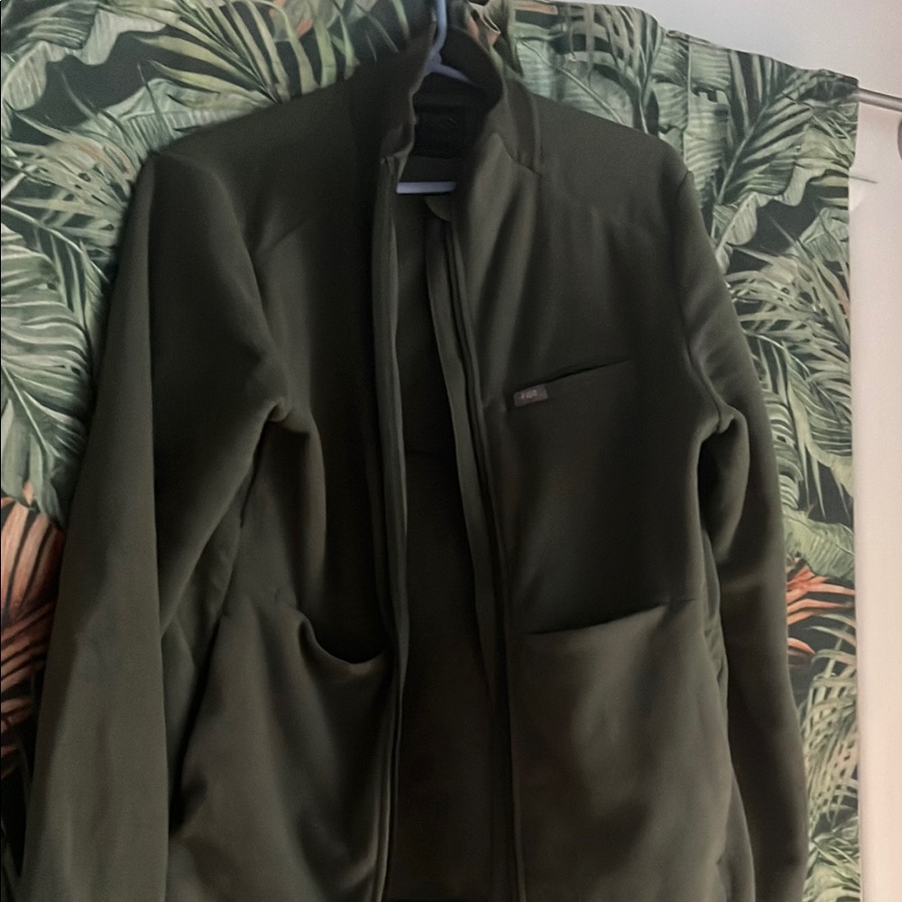 Figs Olive Green Fleece Jacket